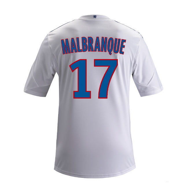 13-14 Olympique Lyonnais #17 Malbranque Home White Jersey Shirt - Click Image to Close